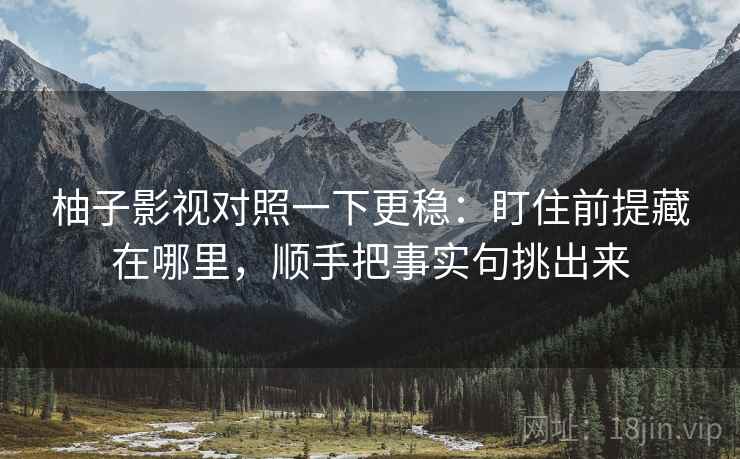 柚子影视对照一下更稳:盯住前提藏在哪里,顺手把事实句挑出来 柚子影视对照一下更稳:盯住前提藏在哪里,顺手把事实句挑出来